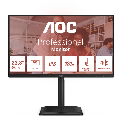 AOC MONITOR 23,8 LED IPS FHD 16:9 4MS 300 CDM 120hz, PIVOT, VGA/DP/HDMI, MULTIMEDIALE